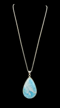 Load image into Gallery viewer, Massive Pear Shaped Larimar Pendant, Dolphin Stone, Stone of Atlantis, Sterling Silver, Spiritual Gemstone