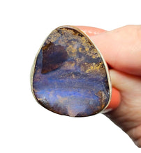 Load image into Gallery viewer, Australian Solid Boulder Opal Ring, Size 7, Sterling Silver, October Birthstone, Precious Stone