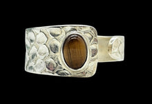 Load image into Gallery viewer, Adjustable Tiger's Eye Ring, Size 9, Sterling Silver, Kundalini Awakening, Courage Gemstone, Protection Amulet, Leo Zodiac