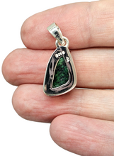 Load image into Gallery viewer, Emerald Green Tibetan Turquoise Pendant, Sterling Silver, Protection Stone, Love Rock, December Birthstone - GemzAustralia 