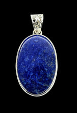 Load image into Gallery viewer, Large Oval Lapis Lazuli Pendant, Sterling Silver, Protection Stone, Truth Stone, Relationships &amp; Love, Royal Blue Gemstone