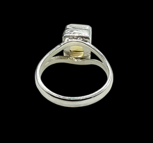 Load image into Gallery viewer, Citrine Rectangle Ring, Size 5.5, Emerald Faceted, 4 carats, Sterling Silver, November Birthstone, Money Gemstone - GemzAustralia 