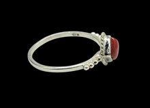 Load image into Gallery viewer, Sponge Coral Ring, Size 7.75, Diamond Shaped, Sterling Silver, Orange/Red, Love &amp; Prosperity Stone, Peace Stone