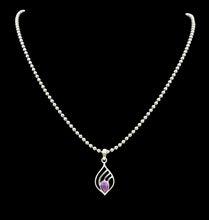 Load image into Gallery viewer, Purple &amp; Blue Mojave Turquoise Charm Pendant, Pear Shaped, Sterling Silver, Goddess Gem, Protection Stone, Powerful Stone