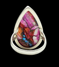 Load image into Gallery viewer, Oyster Turquoise with Pink Opal Ring, Size 9.75, Pear Shaped, Sterling Silver, Love Stone, Heart Chakra, Courage Stone