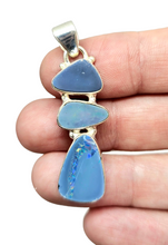 Load image into Gallery viewer, Australian Opal Pendant, Sterling Silver, October Birthstone, Blue, Red, Green Opal, Precious Gemstone, Pure Energy, Lucky Gem - GemzAustralia 