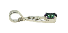 Load image into Gallery viewer, Mystic Topaz Pendant / Charm, Sterling Silver, Oval Shaped, Purple / Green Gemstone, Fire Topaz, Rainbow Topaz, Alaskan Ice