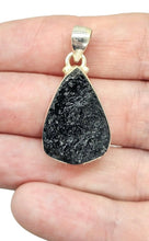 Load image into Gallery viewer, Black Tourmaline Pendant, Sterling Silver, Rough Gemstone, October Birthstone, Schorl Gemstone, Grounding Stone, Good Luck Stone