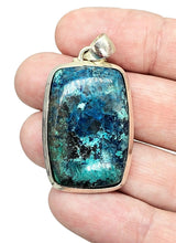 Load image into Gallery viewer, Rectangle Shattuckite Pendant, Sterling Silver, mix of Azurite, Chrysocolla &amp; Malachite Gemstones, Blue Green, Spirit Guide