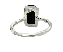 Load image into Gallery viewer, Rough Black Tourmaline Ring, Size 9, Sterling Silver, October Birthstone, Schorl Gemstone, Grounding Stone, Good Luck Stone