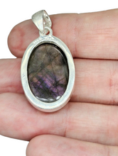 Load image into Gallery viewer, Oval Purple Labradorite Pendant, Sterling Silver, Magical Gem, Trust Stone, Mystical Gemstone, Calming Stone, Third eye chakra - GemzAustralia 