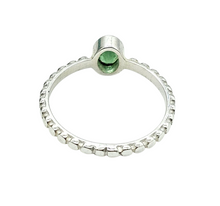 Load image into Gallery viewer, Emerald Ring, size P 1/2, Sterling Silver, May Birthstone, Oval Faceted, Natural Stone, Inspiration Stone, Action Stone