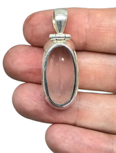 Load image into Gallery viewer, Rose Quartz Pendant, 28 Carats, Sterling Silver, Long Oval Faceted, Love Stone, Unconditional Love, Taurus Zodiac - GemzAustralia 