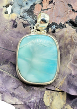 Load image into Gallery viewer, Rectangle Shaped Larimar Pendant, Dolphin Stone, Stone of Atlantis, Sterling Silver, Spiritual Gemstone, Fire &amp; Water Elements, Volcanic Gem