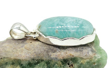 Load image into Gallery viewer, Peruvian Amazonite Pendant, Sterling Silver, Natural glowing seafoam blue green colour, amazing natural Gemstone