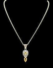 Load image into Gallery viewer, Vintage style Citrine Pendant, Sterling Silver, November Birthstone, Money Stone, Success Stone, Stone of Abundance, 13th Anniversary Gem - GemzAustralia 
