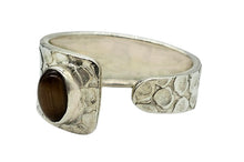 Load image into Gallery viewer, Adjustable Tiger's Eye Ring, Size 9, Sterling Silver, Kundalini Awakening, Courage Gemstone, Protection Amulet, Leo Zodiac