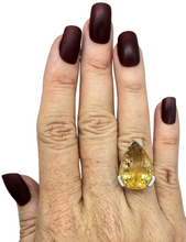 Load image into Gallery viewer, AAA Citrine Ring, Sterling Silver, Size M, Pear Faceted, 18 carats, November Birthstone, Money Stone, Success Gemstone, Abundance Gem