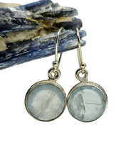 Load image into Gallery viewer, Round Faceted Aquamarine Earrings, March Birthstone, Sterling Silver, 7.5 carats, Courage &amp; Communication Gemstone