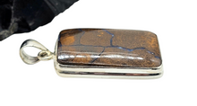 Load image into Gallery viewer, Rectangle Boulder Opal Pendant, Solid Opal, Australian Opal, Sterling Silver, October Birthstone, Precious Stone