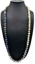 Load image into Gallery viewer, Freshwater Nugget Pearl Necklace, 30 inches, Tri Colour Pearl Strand, White, Grey and Black Baroque Pearls, High Lustre - GemzAustralia 