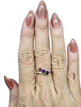 Load image into Gallery viewer, Rhodolite Garnet Ring, Size 8, Sterling Silver, Pink Gemstones, Rose Stone, Guardian Angel Gem
