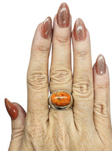 Load image into Gallery viewer, Sponge Coral Ring, Size 7, Oval Shaped, Sterling Silver, Orange Red Coral, Love &amp; Prosperity Stone, Peace Stone, Strength Stone, Natural