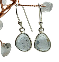 Load image into Gallery viewer, Faceted Aquamarine Earrings, Sterling Silver, March Birthstone, 19th Wedding Anniversary, Genuine