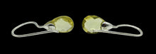 Load image into Gallery viewer, Teardrop Lemon Quartz Earrings, Checkerboard Faceted, Sterling Silver, Joy Gemstone, Confidence Stone - GemzAustralia 