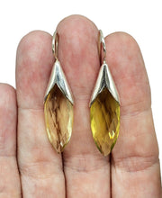 Load image into Gallery viewer, 20 carat Citrine Earrings, Marquise Faceted, Sterling Silver, November Birthstone, Luck &amp; Fortune Stone