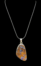 Load image into Gallery viewer, Boulder Opal Pendant, Solid Queensland Opal, Australian Opal, Sterling Silver, October Birthstone, Precious Stone