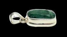 Load image into Gallery viewer, Seven Carat Emerald Pendant, Sterling Silver, May Birthstone, Rectangle, Inspiration Gem,  Action Stone, Infinite Patience