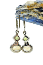 Load image into Gallery viewer, Citrine &amp; Peridot Earrings, Sterling Silver, November and August Birthstones, Visionary Gemstone, Oval Diamond Shape - GemzAustralia 