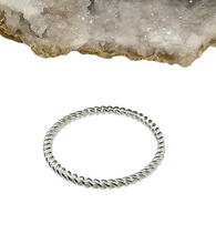Load image into Gallery viewer, Rope Band Ring, Sterling Silver, Minimalist Design, Stacking Ring, Wedding Band - GemzAustralia 
