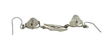 Load image into Gallery viewer, Raw Herkimer Diamond Feather Earrings, April Birthstone, Sterling Silver, Rough Gemstones, Spiritual Energy - GemzAustralia 
