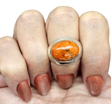 Load image into Gallery viewer, Sponge Coral Ring, Size 7, Oval Shaped, Sterling Silver, Orange Red Coral, Love &amp; Prosperity Stone, Peace Stone, Strength Stone, Natural