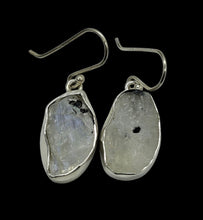 Load image into Gallery viewer, Raw Rainbow Moonstone Earrings, Sterling Silver, June Birthstone