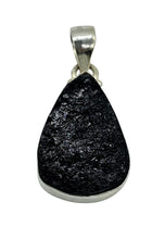 Load image into Gallery viewer, Black Tourmaline Pendant, Sterling Silver, Rough Gemstone, October Birthstone, Schorl Gemstone, Grounding Stone, Good Luck Stone
