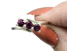 Load image into Gallery viewer, Rhodolite Garnet Ring, Size 8, Sterling Silver, Pink Gemstones, Rose Stone, Guardian Angel Gem