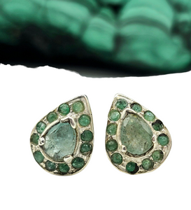 Vintage style Emerald Studs, Sterling Silver, May Birthstone, Stone of Inspiration, Memory Stone, Infinite patience, Green Gem - GemzAustralia 