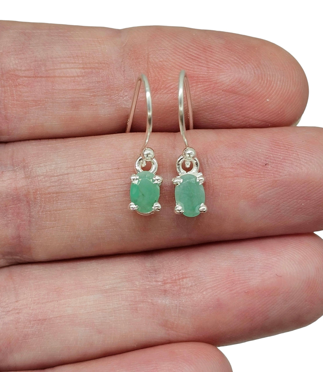 Natural Columbian Emerald Earrings, 2 carats, May Birthstone, Stone of Inspiration - GemzAustralia 