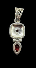 Load image into Gallery viewer, Vintage Style Garnet Pendant, Sterling Silver, January Birthstone, 2nd Anniversary Stone