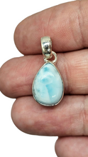 Load image into Gallery viewer, Larimar Pendant, Sterling Silver, Stone of Atlantis, Dolphin Stone, Pear Shaped, Spiritual Gemstone, Volcanic Gemstone