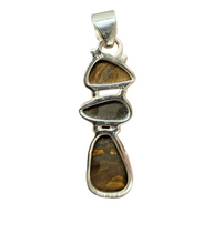 Load image into Gallery viewer, Australian Opal Pendant, Sterling Silver, October Birthstone, Blue, Red, Green Opal, Precious Gemstone, Pure Energy, Lucky Gem - GemzAustralia 