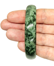 Load image into Gallery viewer, Green Jade Bangle, 61mm Diameter, Canadian Nephrite Jade, Protection Gem, Lucky Gemstone, Good Fortune Stone - GemzAustralia 