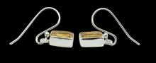 Load image into Gallery viewer, Emerald Faceted Citrine Earrings, Sterling Silver, November Birthstone, Rectangle Shaped - GemzAustralia 