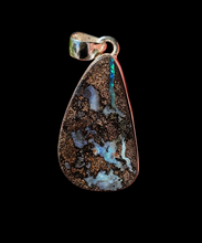 Load image into Gallery viewer, Australian Boulder Opal Pendant, Solid Opal, Australian Opal, Sterling Silver, October Birthstone, Precious Stone