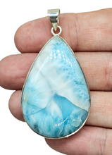 Load image into Gallery viewer, Massive Pear Shaped Larimar Pendant, Dolphin Stone, Stone of Atlantis, Sterling Silver, Spiritual Gemstone