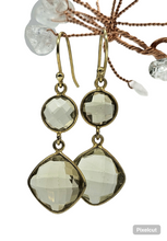 Load image into Gallery viewer, Lemon Quartz Earrings, Gold Plated Sterling Silver, Joy, Confidence, Energy, High Vibrational Stone, Double Drops