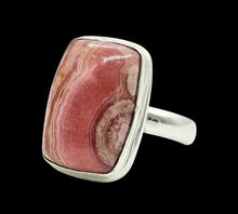 Load image into Gallery viewer, Rhodochrosite Ring, Rectangle Shaped, Size 10, Sterling Silver, Rosa Del Inca Gemstone, Raspberry Pink Crystal, Compassionate Heart Stone